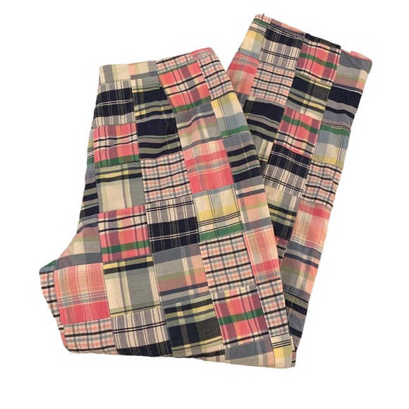 Brooks Brothers Pants - BROOKS Brothers Madras Plaid Patch Side Zip Cropped Ankle Cotton Pants Size 4